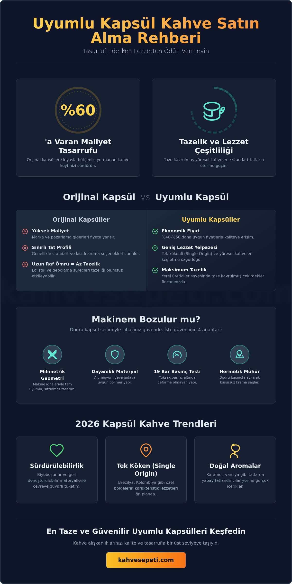 Uyumlu Kapsül Kahve Satın Al: Makineniz İçin En İyi Lezzet ve Fiyat Rehberi 2026