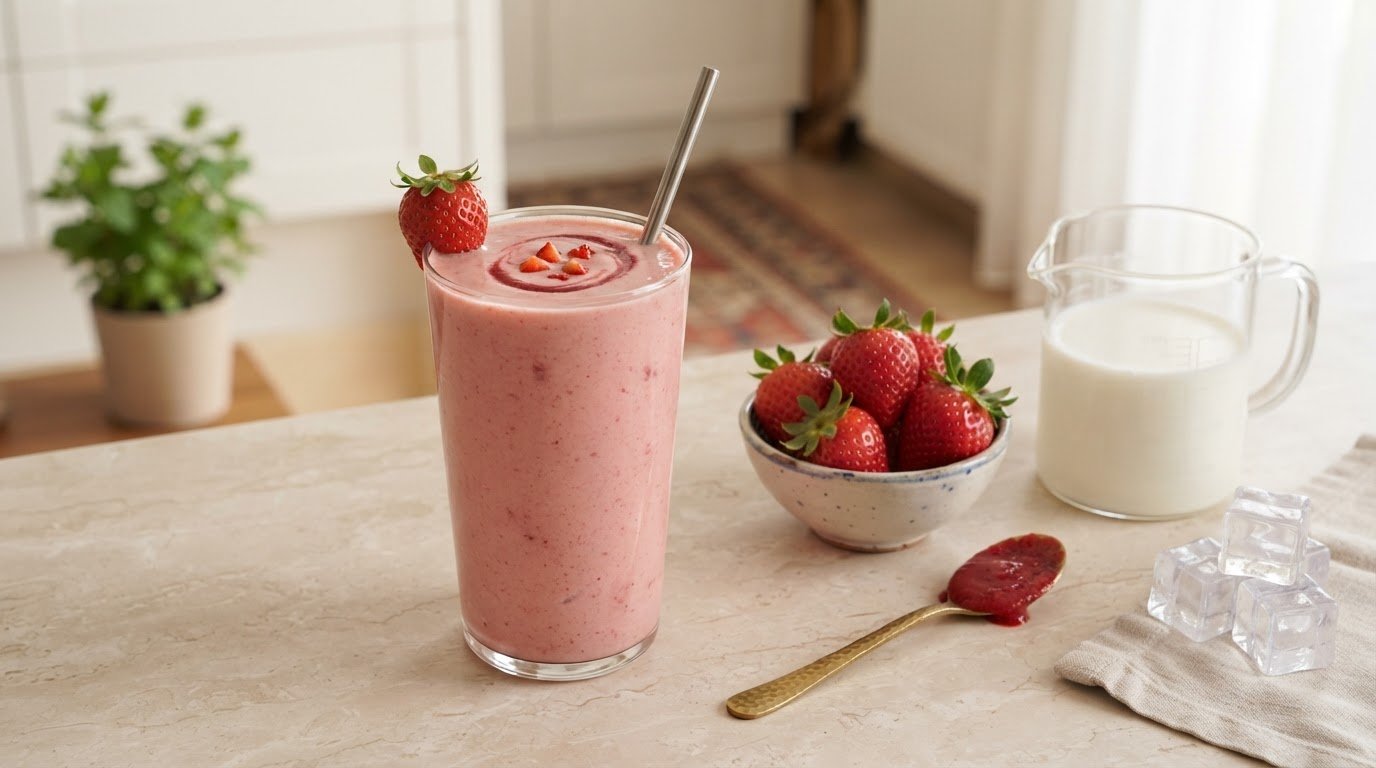 Çilek Püresi Milkshake Yapımı: Ölçülü Tarif ve Kıvam İpuçları