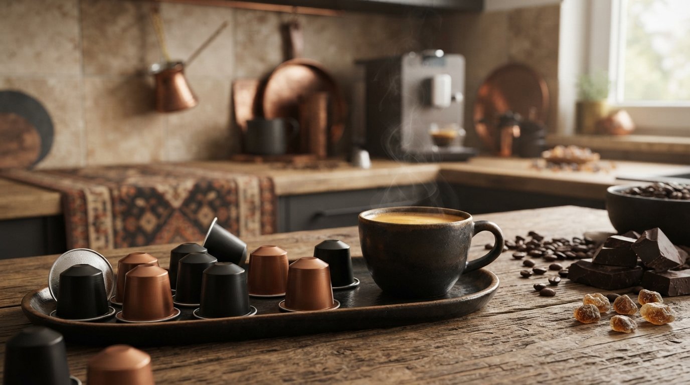 Sert içim koyu kavrum kapsül kahvede aroma ve asidite